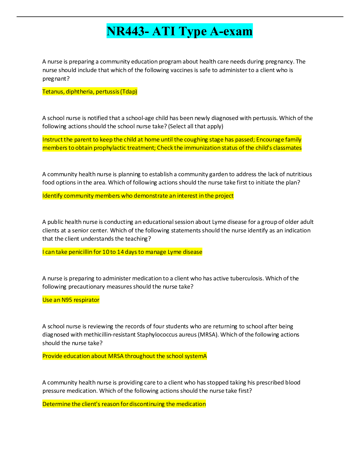 Preview image of NR443- ATI Type A-exam.pdf document